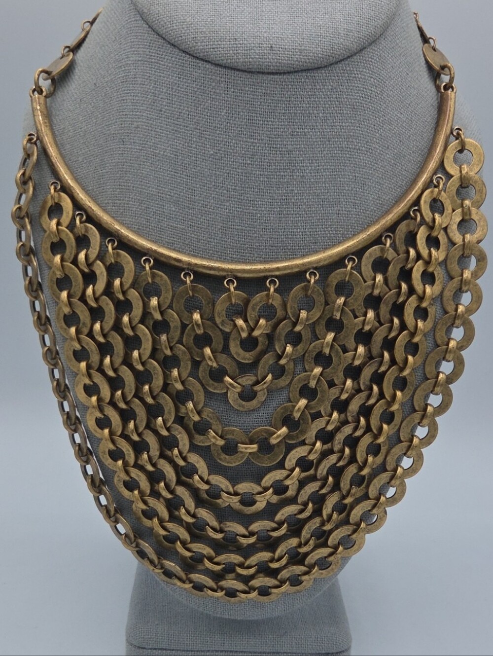 5 for $25!Vintage-Inspired Gold Tone Multi-Chain Statement Necklace